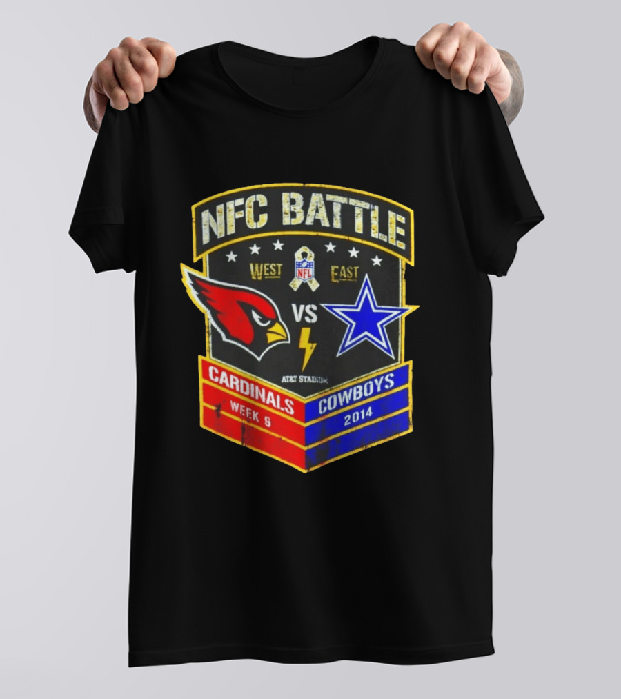 NFC Battle Cardinals Vs Cowboys 2014 Week 9 West East AT&T Stadium T-Shirt