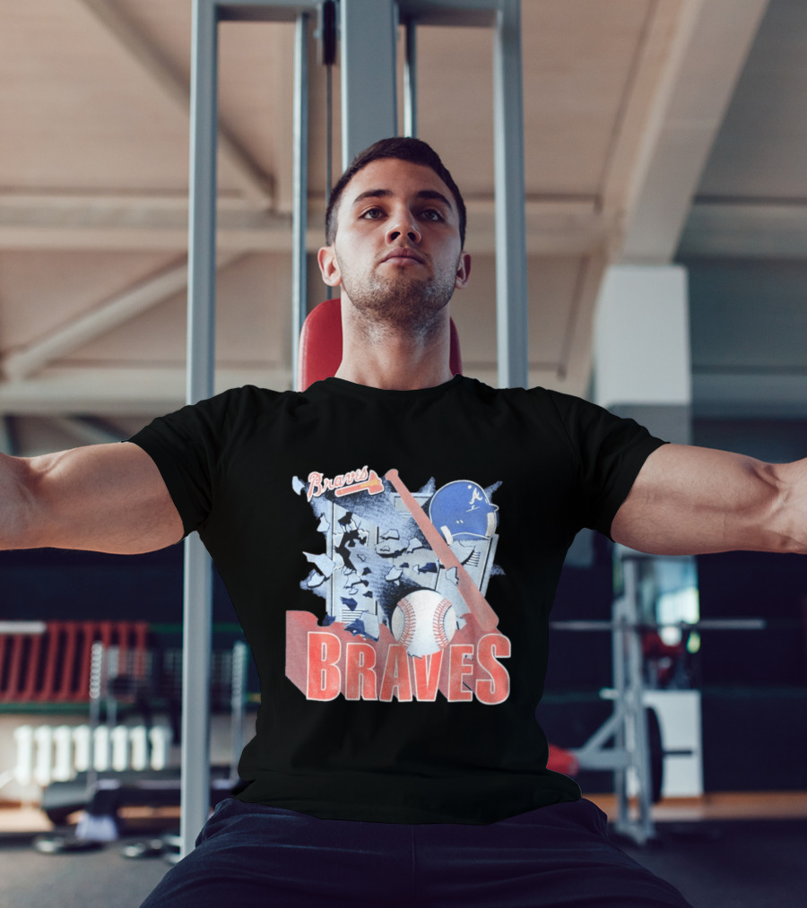 Braves Atlanta MLB 1994 Baseball Bat And Helmet T-Shirt