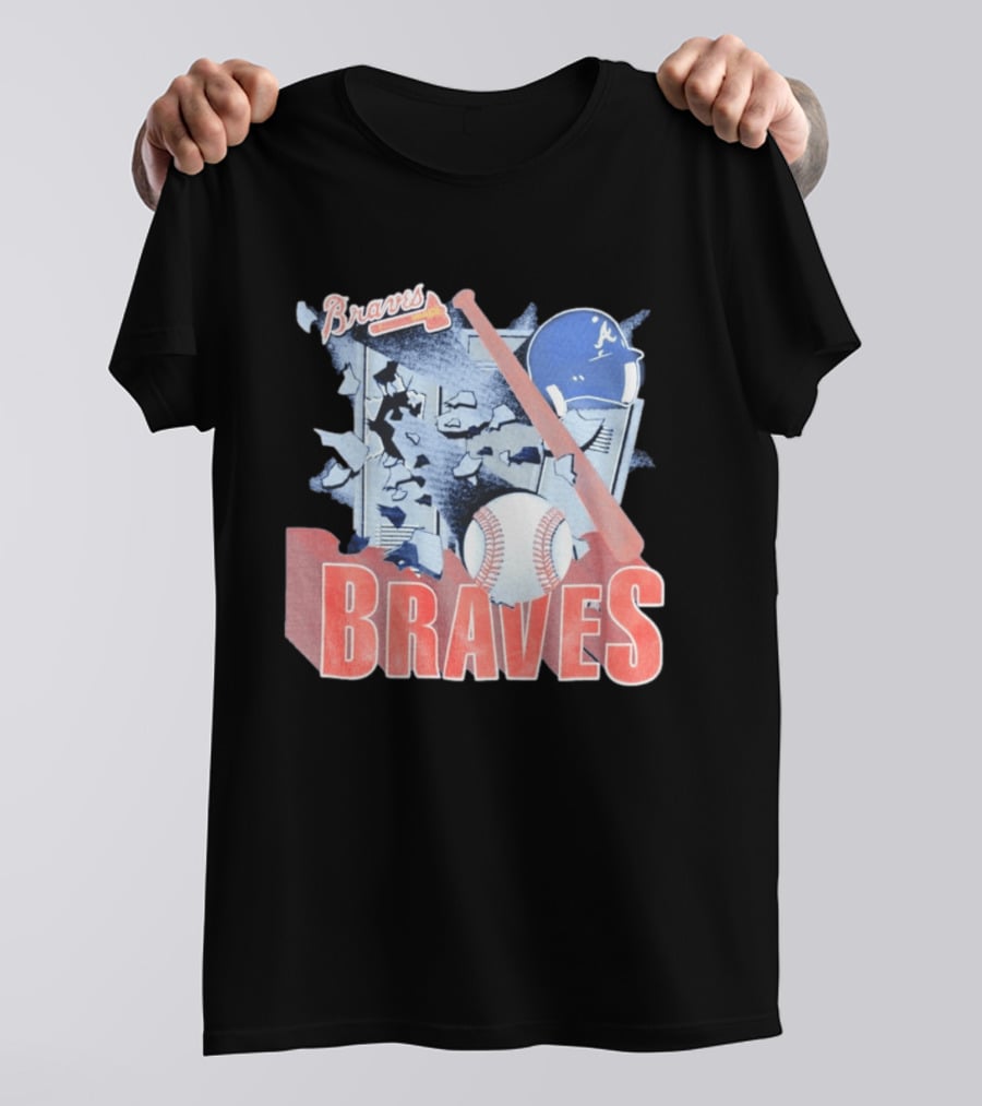 Braves Atlanta MLB 1994 Baseball Bat And Helmet T-Shirt