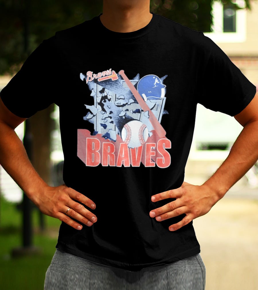 Braves Atlanta MLB 1994 Baseball Bat And Helmet T-Shirt