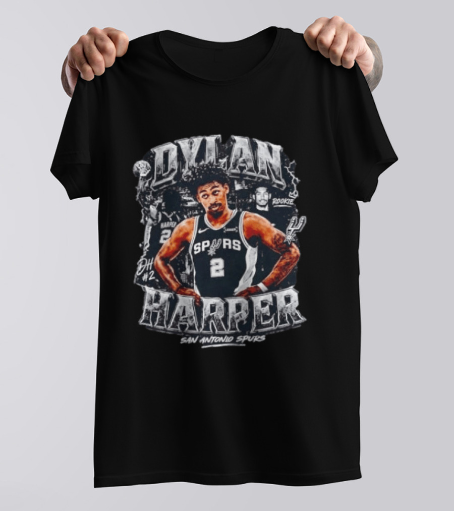 Dylan Harper #2 Rookie San Antonio Spurs T-Shirt