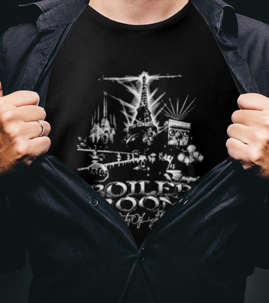 Boiler Room Paris City Of Lights Merci Pour Le Music Eiffel Tower Piano Notes Skyline T-Shirt