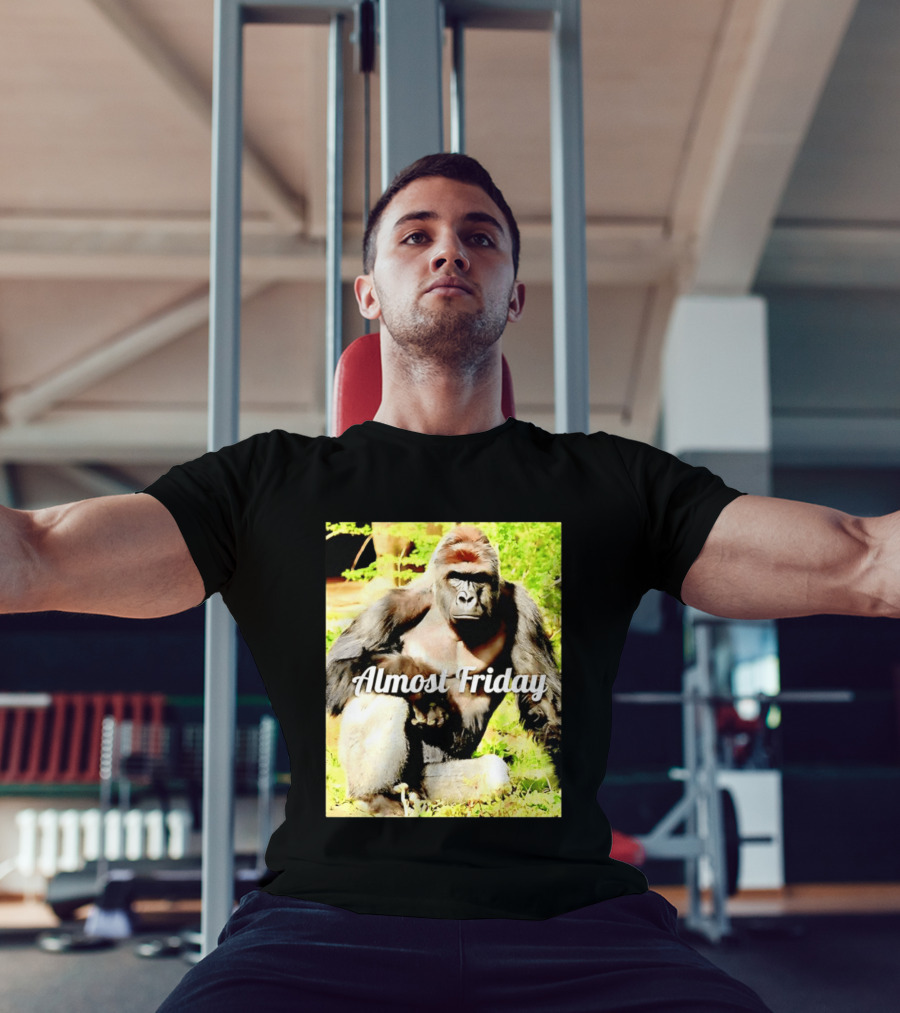 Almost Friday Gorilla Relaxing In Nature T-Shirt