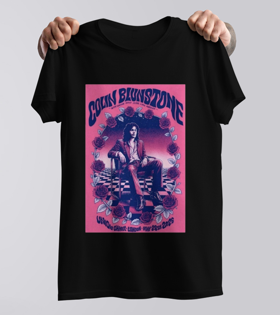 Colin Blunstone Union Chapel London May 28th 2026 With Special Guest Jesse Lynn Madera Roses And Stage Checkerboard T-Shirt