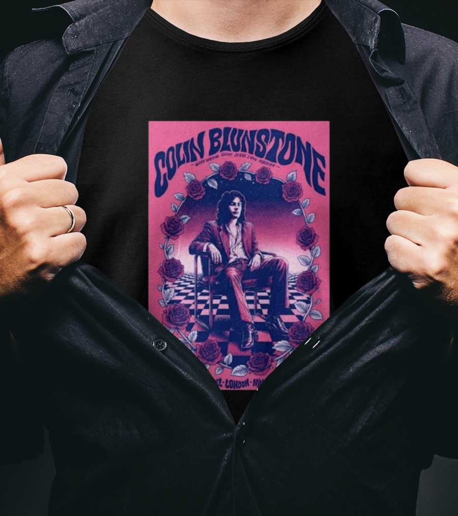 Colin Blunstone Union Chapel London May 28th 2026 With Special Guest Jesse Lynn Madera Roses And Stage Checkerboard T-Shirt