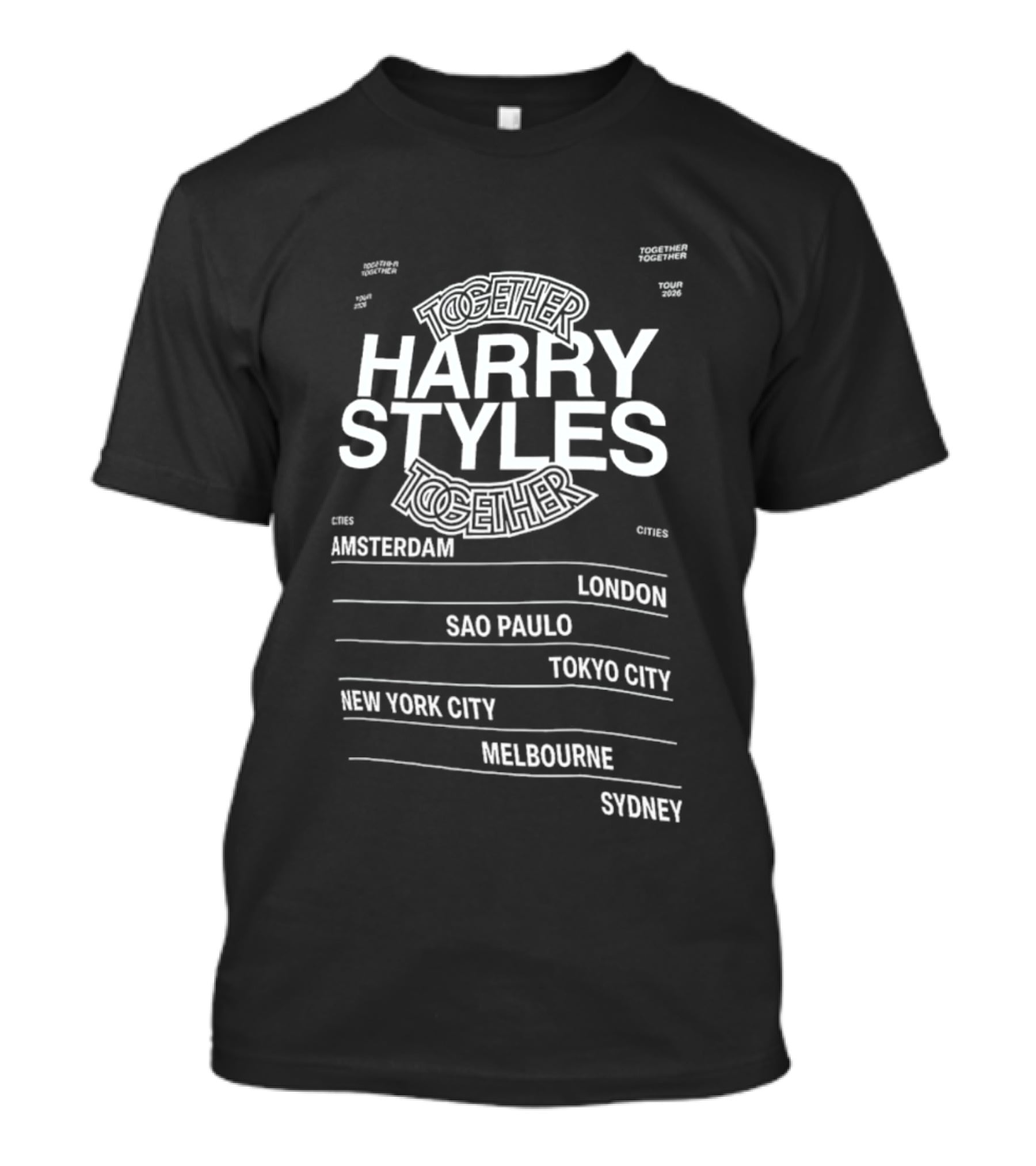 Harry Styles Together Tour 2026 Amsterdam London Sao Paulo Tokyo New York Melbourne Sydney T-Shirt