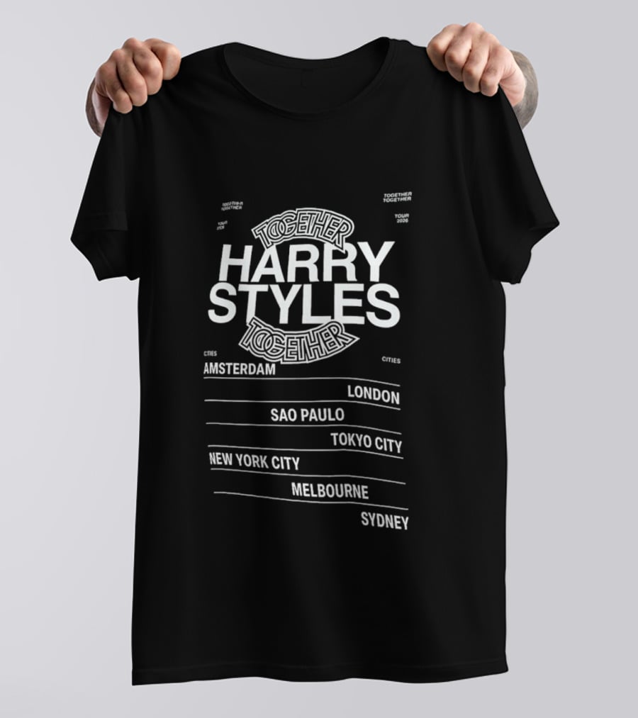 Harry Styles Together Tour 2026 Amsterdam London Sao Paulo Tokyo New York Melbourne Sydney T-Shirt