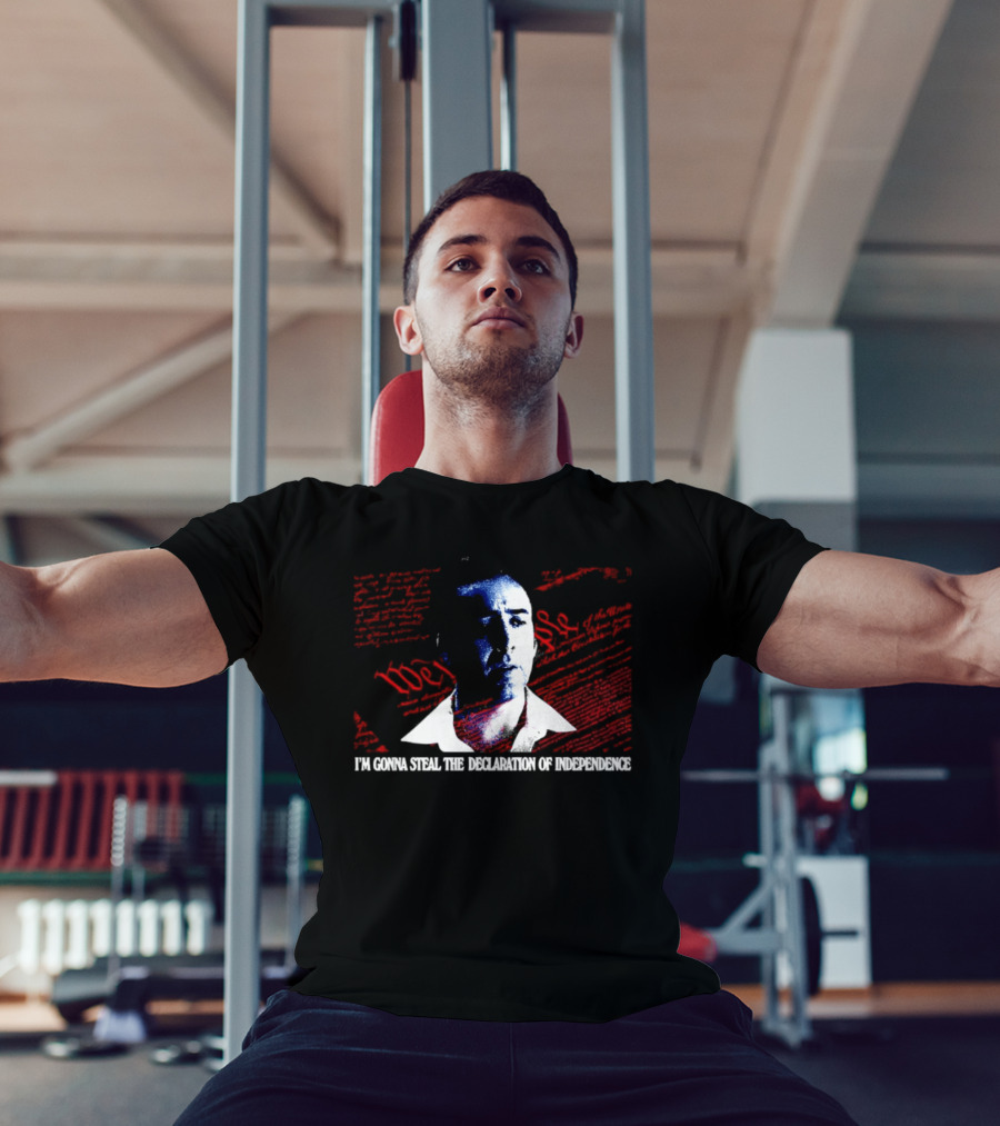 Nicolas Cage I'm Gonna Steal The Declaration Of Independence Face Red White Blue T-Shirt