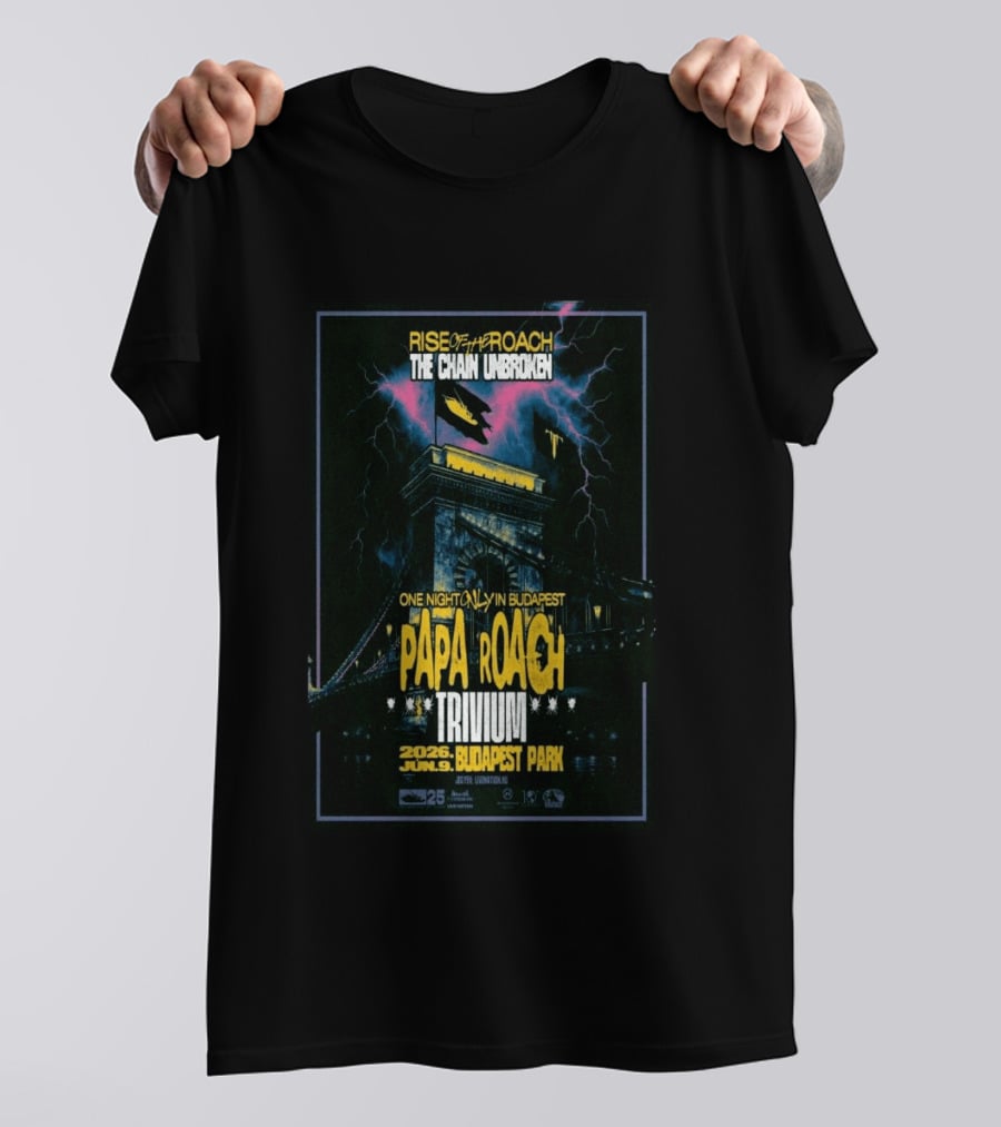 Papa Roach Trivium Live Budapest Park June 09 2026 The Chain Unbroken Concert T-Shirt