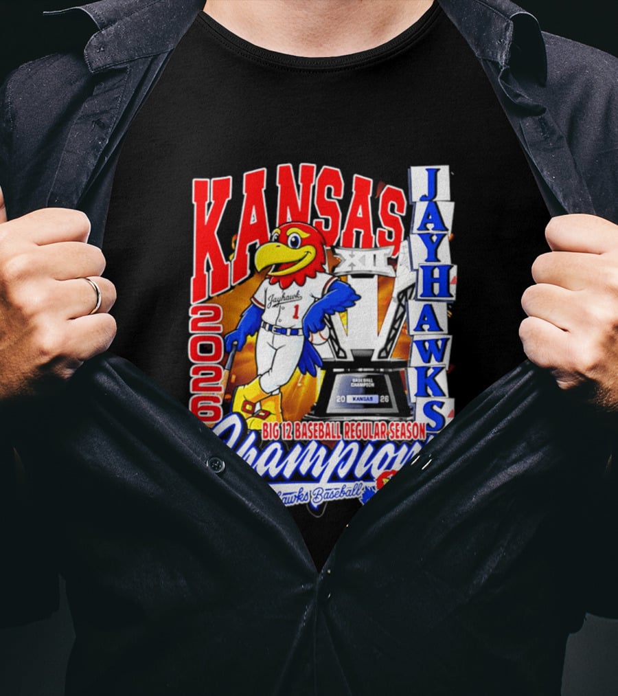 Kansas Jayhawks 2026 Big 12 Baseball Regular Season Champions T-Shirt