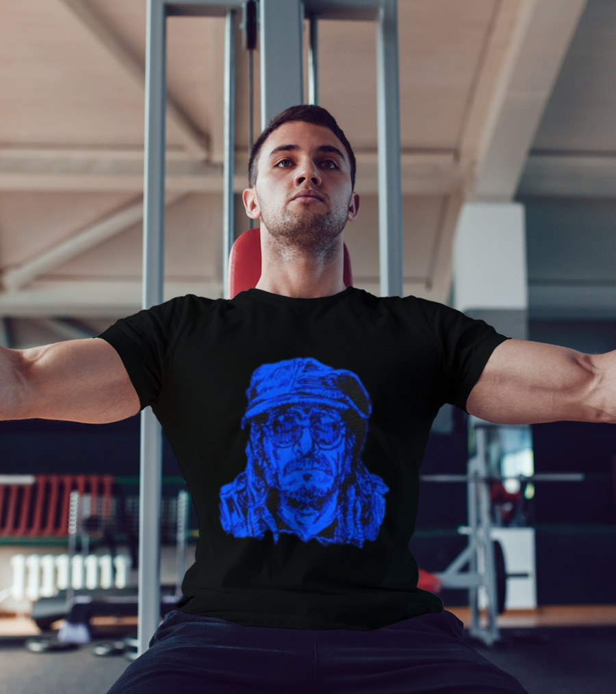 Keith Morris Blue Illustration Iconic Cap And Glasses T-Shirt