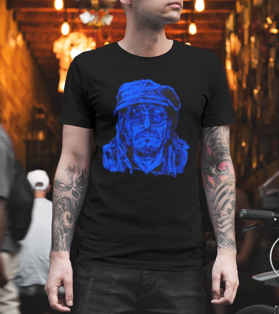 Keith Morris Blue Illustration Iconic Cap And Glasses T-Shirt
