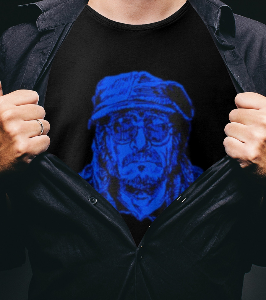 Keith Morris Blue Illustration Iconic Cap And Glasses T-Shirt