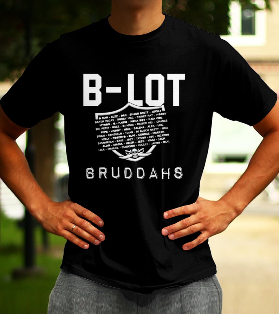 Las Vegas Raiders B Lot Bruddahs DJ Midas Sean Brett DJ Jersey Players Names T-Shirt