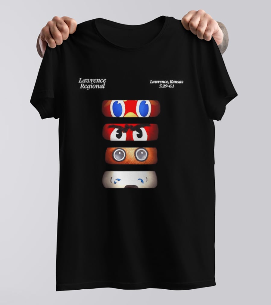Lawrence Regional Kansas Cartoon Eyes Stack T-Shirt