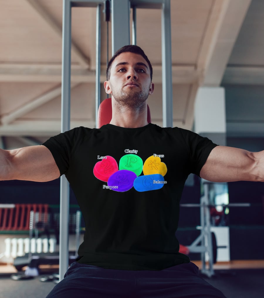 Love Clarity Focus Purpose Balance Colorful Candy Hearts And Shapes T-Shirt