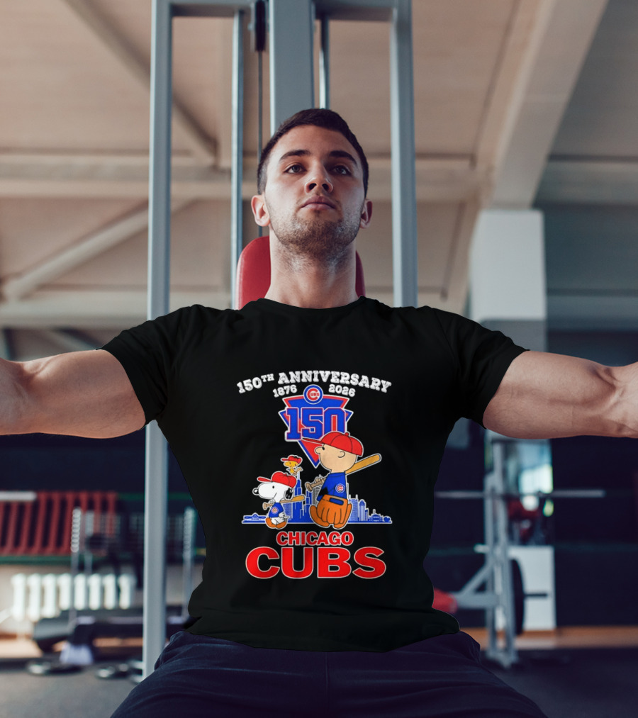 Snoopy Charlie Brown Woodstock Chicago Cubs 150th Anniversary 1876 2026 MLB 150 T-Shirt