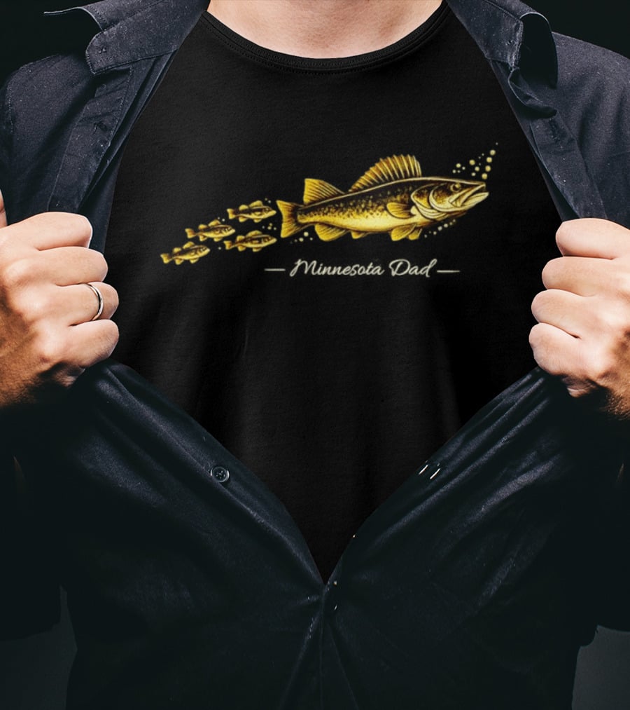 Minnesota Dad Walleye Fishing Family T-Shirt