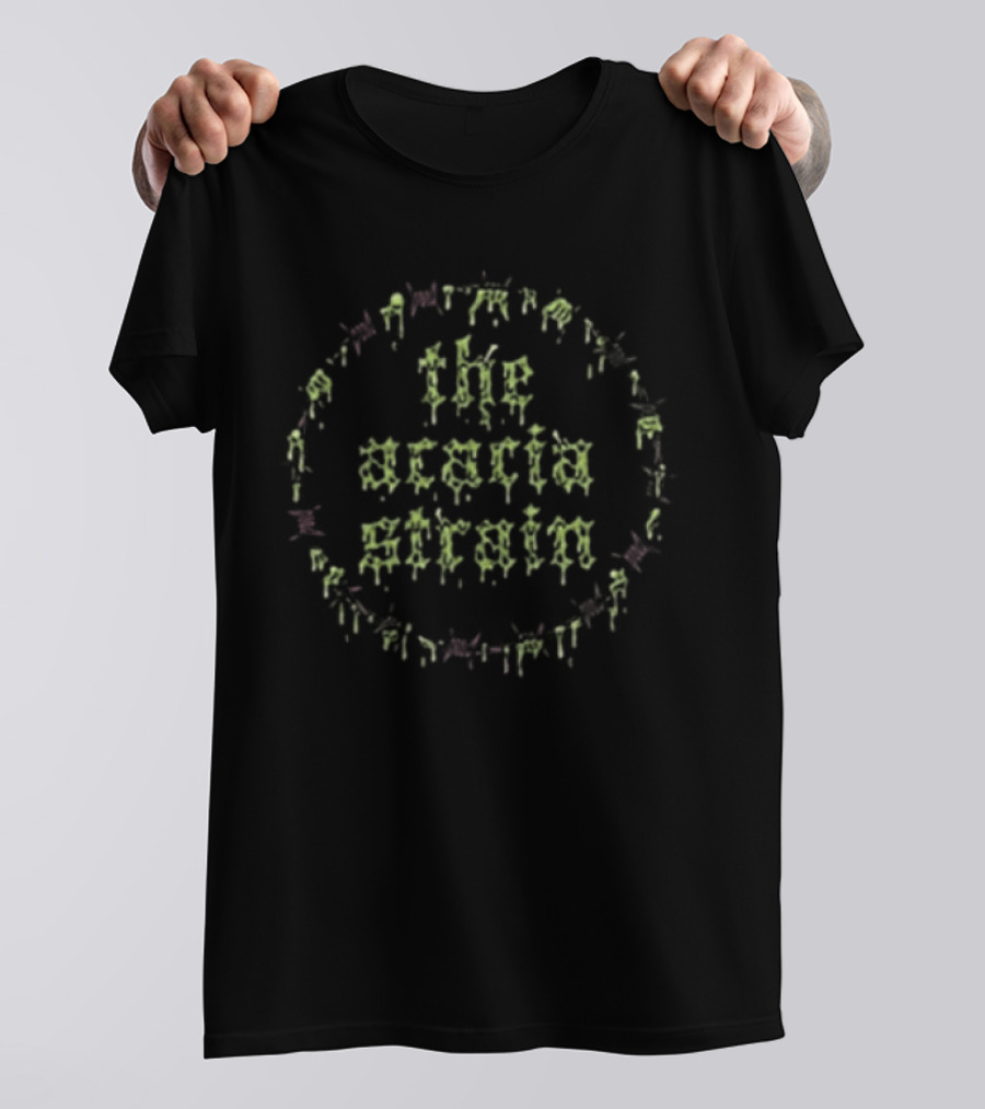 The Acacia Strain Muckman Text In Green With Pink T-Shirt