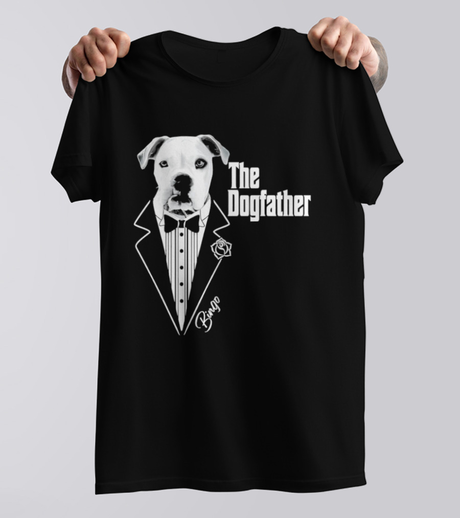 The Dogfather Bingo Tuxedo Bow Tie Rose Godfather Movie Pet Owner T-Shirt