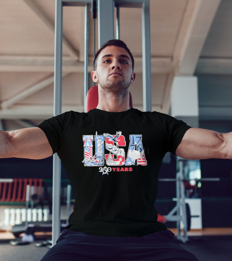 USA 250 Years 1776 2026 American Flag Liberty Eagle T-Shirt