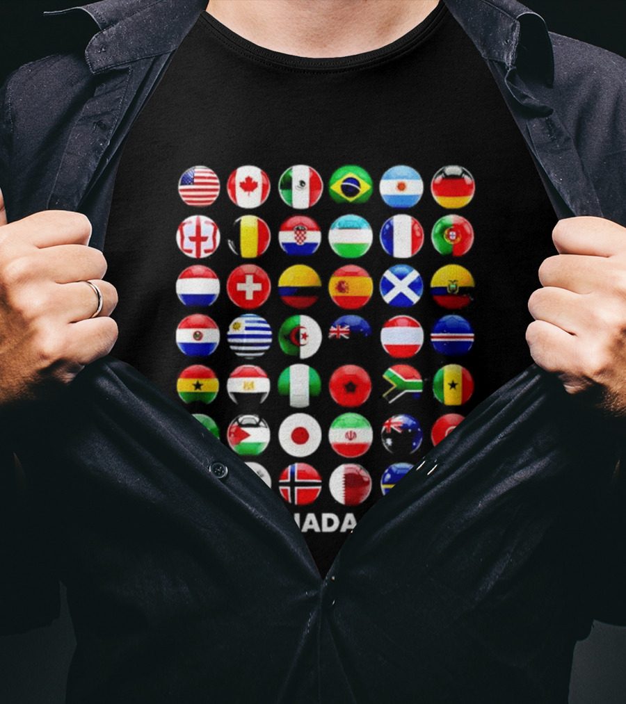 USA Canada Mexico Soccer Tournament All Country Flags United Nations Football Nations T-Shirt