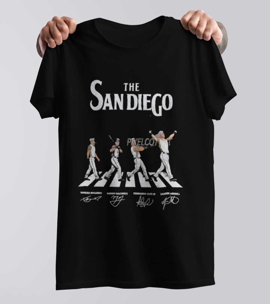 The San Diego Padres Xander Bogaerts Manny Machado Fernando Tatis Jr Jackson Merrill Abbey Road Baseball Players T-Shirt