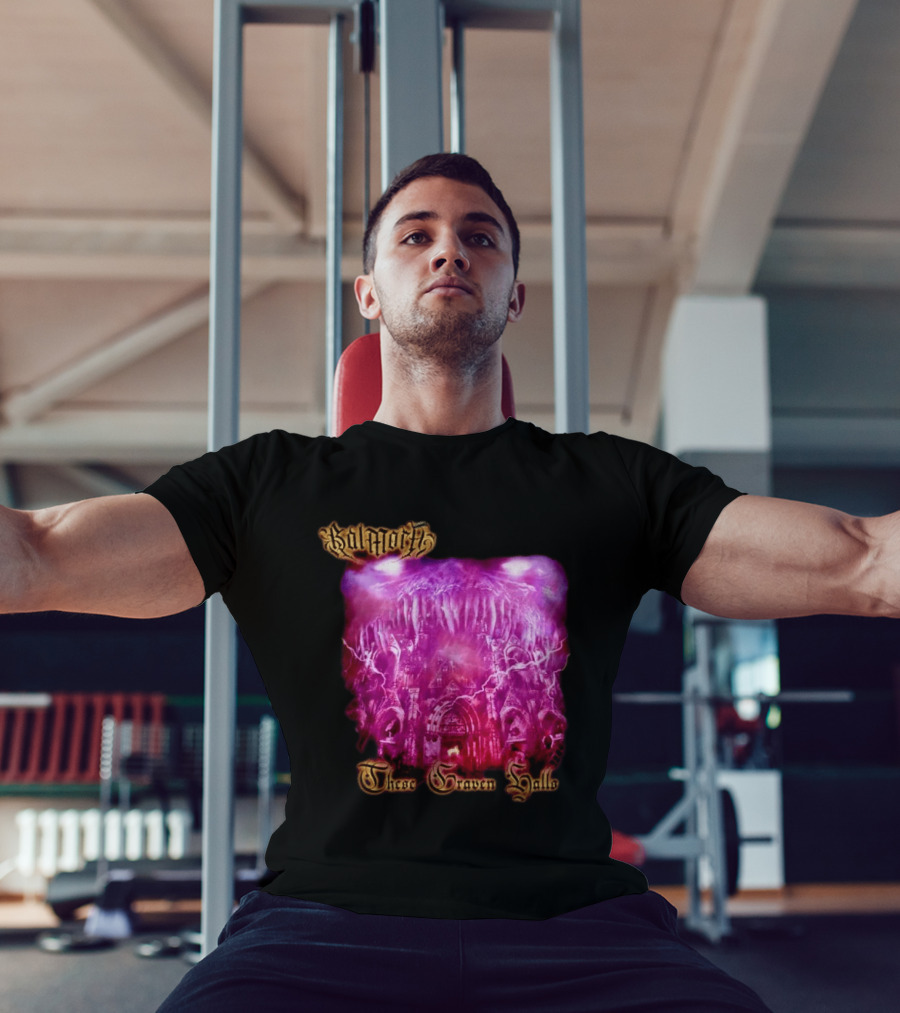 Balmorth These Graven Halls Gothic Purple Cathedral Fantasy T-Shirt