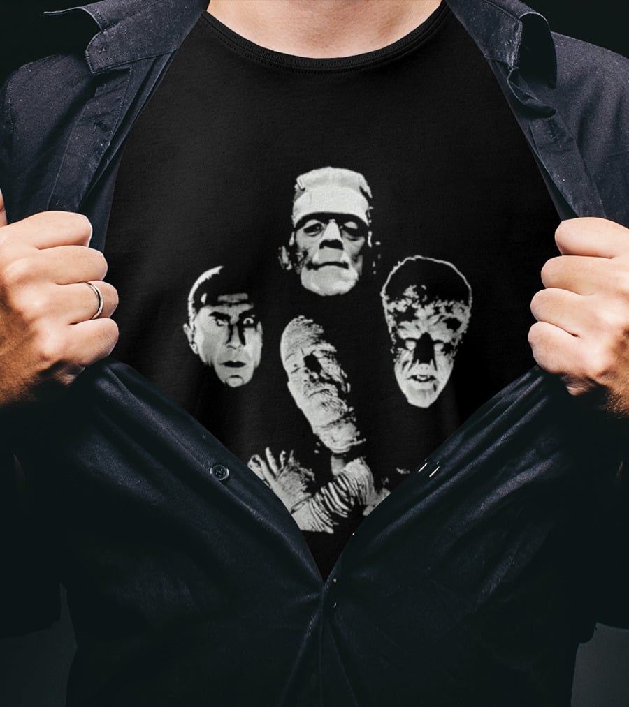 Frankenstein Dracula Mummy Wolf Man Classic Universal Monsters T-Shirt