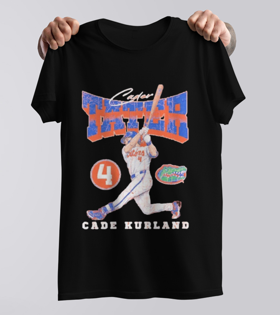 Cader Tater Florida Gators Cade Kurland Number 4 Baseball T-Shirt