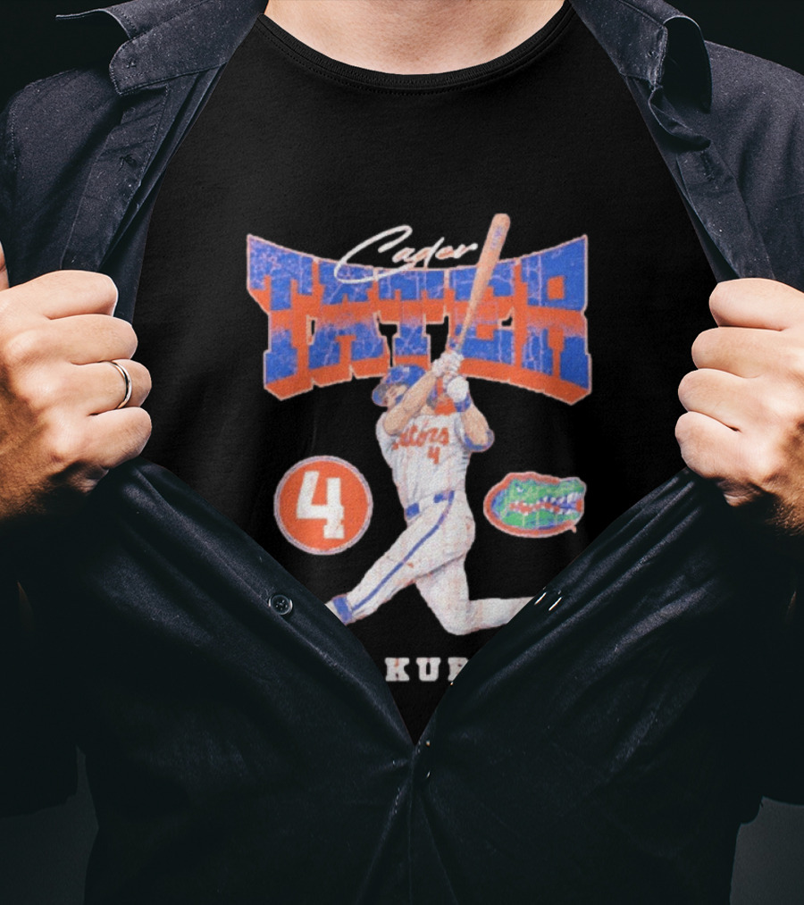 Cader Tater Florida Gators Cade Kurland Number 4 Baseball T-Shirt