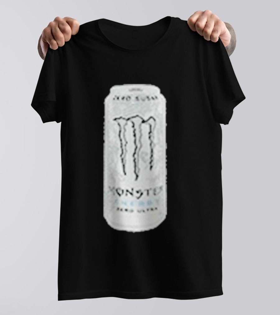 Monster Energy Zero Sugar White Can Patch T-Shirt