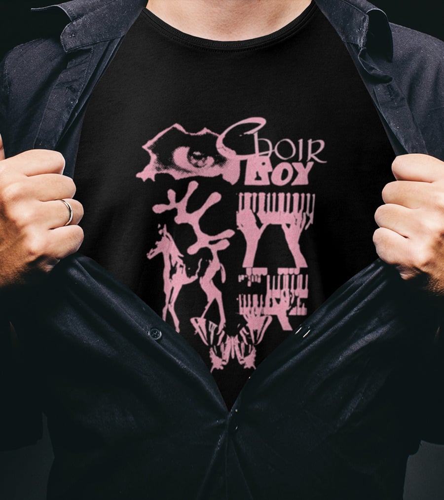Choir Boy Collage Pink Abstract Elements And Animal Figures T-Shirt