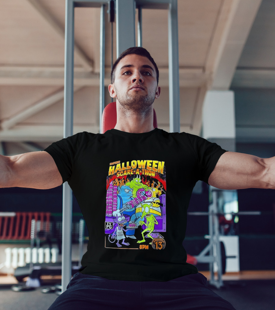Simpsons Halloween Scare A Thon TV PG 8PM Channel 13 Hell's Kitchen Monsters And Aliens T-Shirt
