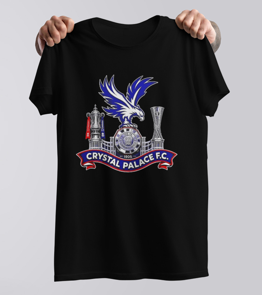 Crystal Palace FC FA Community Shield 1905 Emblem With Trophies And Eagle T-Shirt
