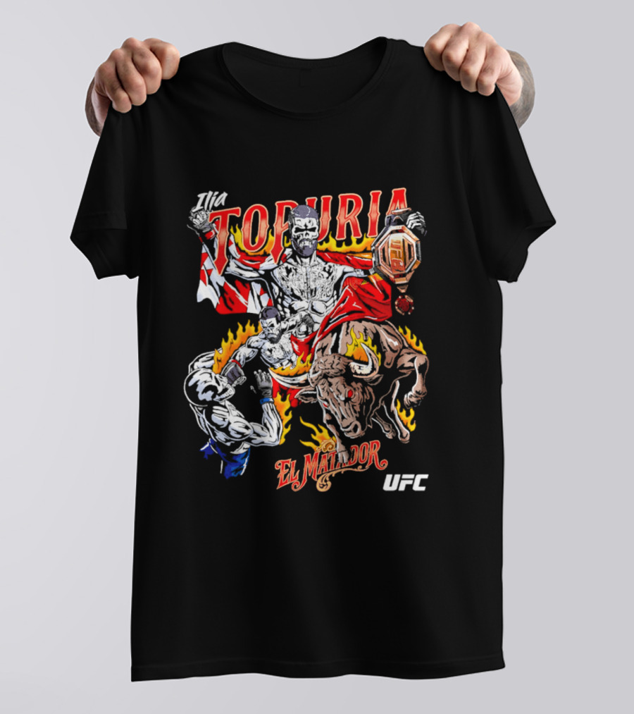 Ilia Topuria UFC El Matador Bullfighter Hand Drawn T-Shirt