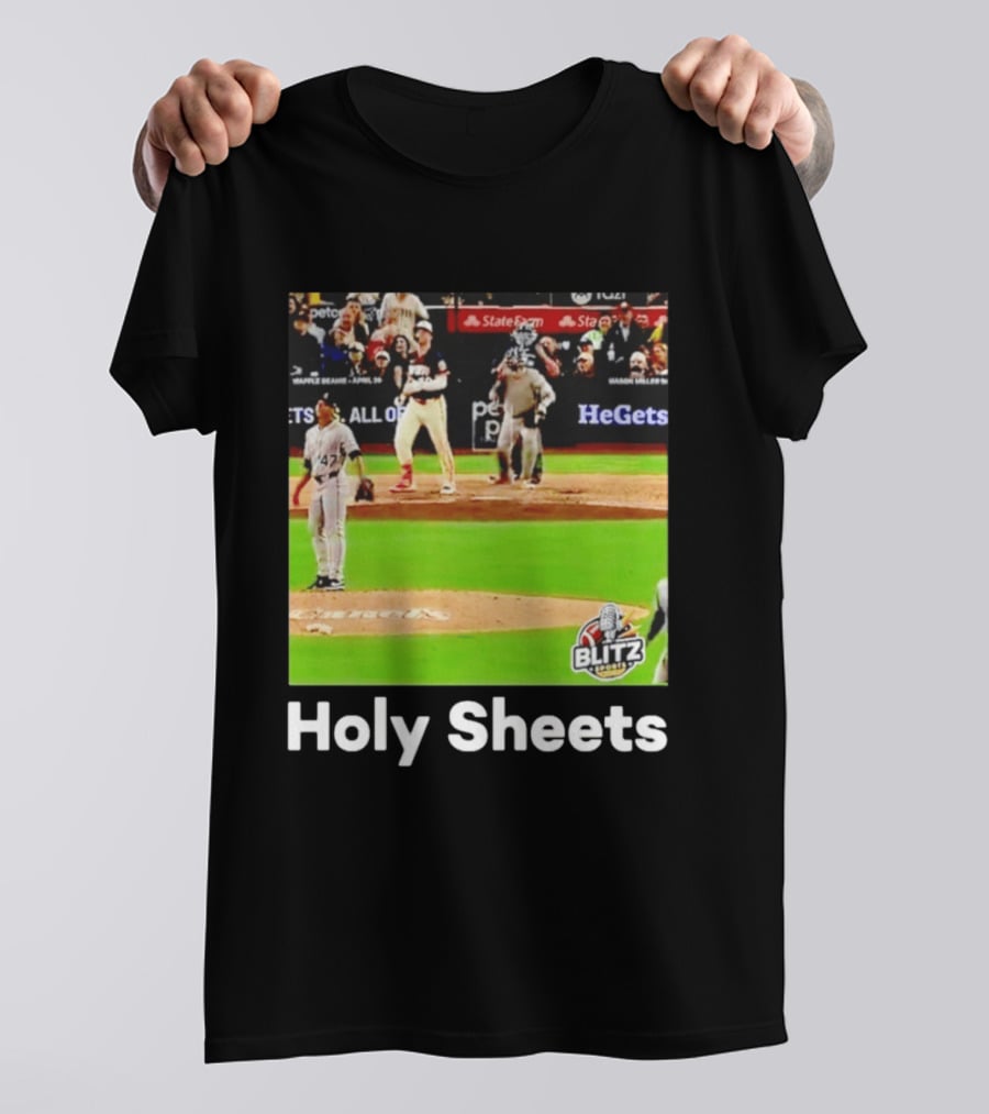 Padres Blitz Baseball Holy Sheets Petco Park T-Shirt