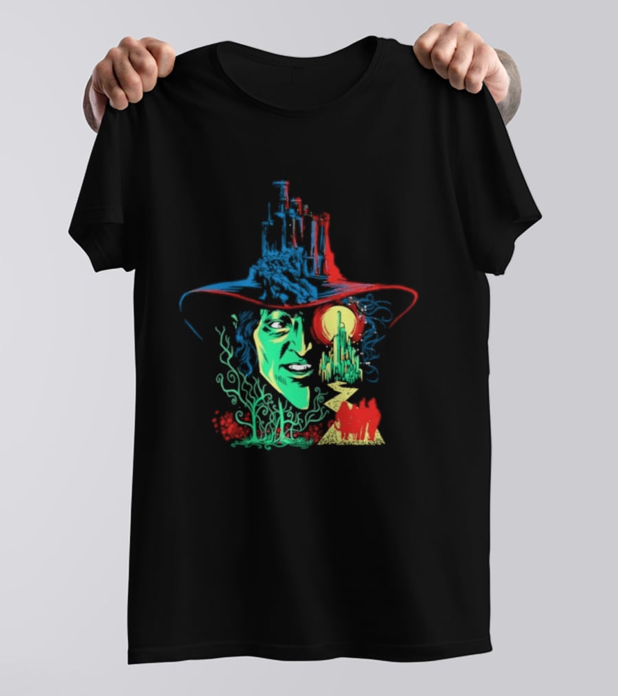 Pieces Of Oz Emerald City Wizard Face And Hat In Artistic T-Shirt