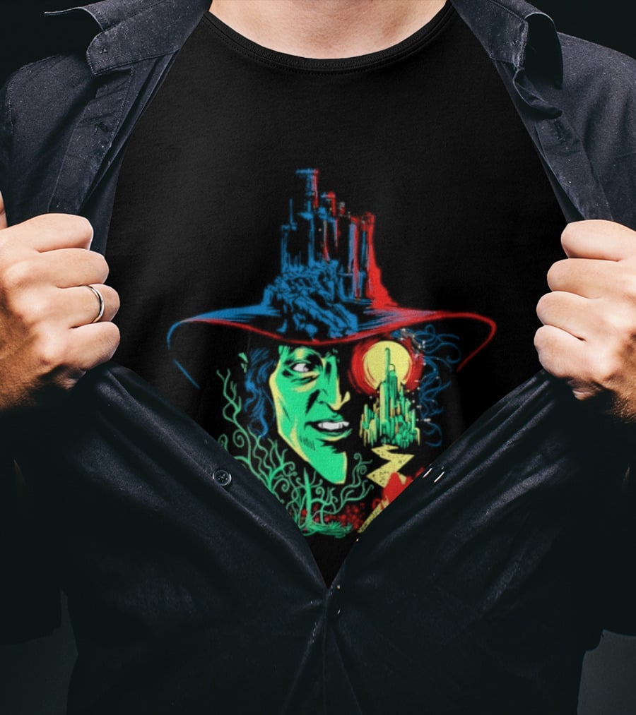 Pieces Of Oz Emerald City Wizard Face And Hat In Artistic T-Shirt