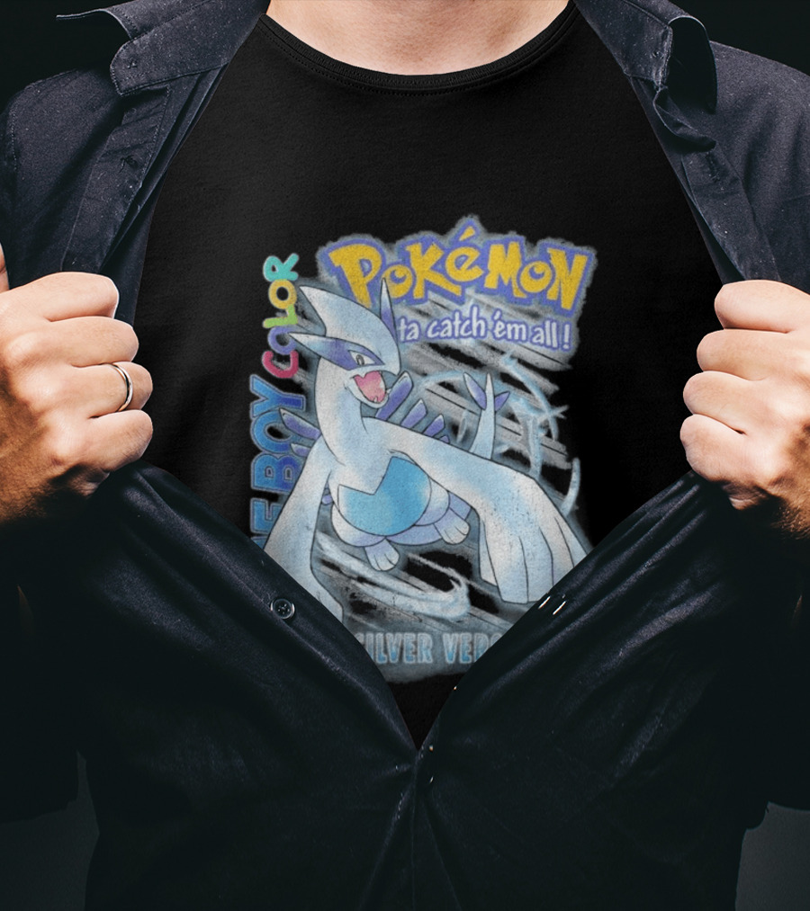 Pokémon Silver Version Game Boy Color Lugia Ta Catch 'Em All T-Shirt