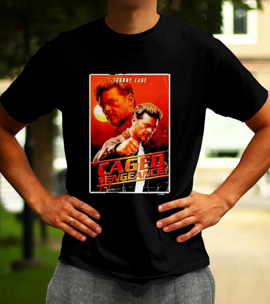 Johnny Cage Caged Vengeance Retro Action Movie T-Shirt
