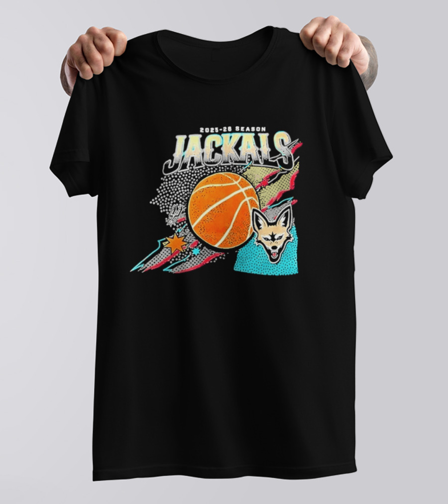 2025 26 Season Jackals Basketball Team With Fox And Starburst T-Shirt