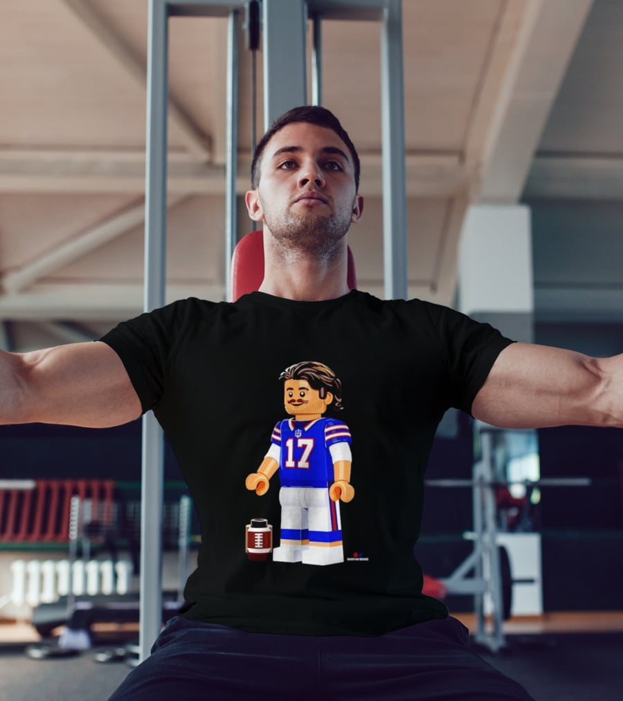 Lego Josh Allen Buffalo Bills 17 Quarterback Minifigure Football Fan Collectible T-Shirt