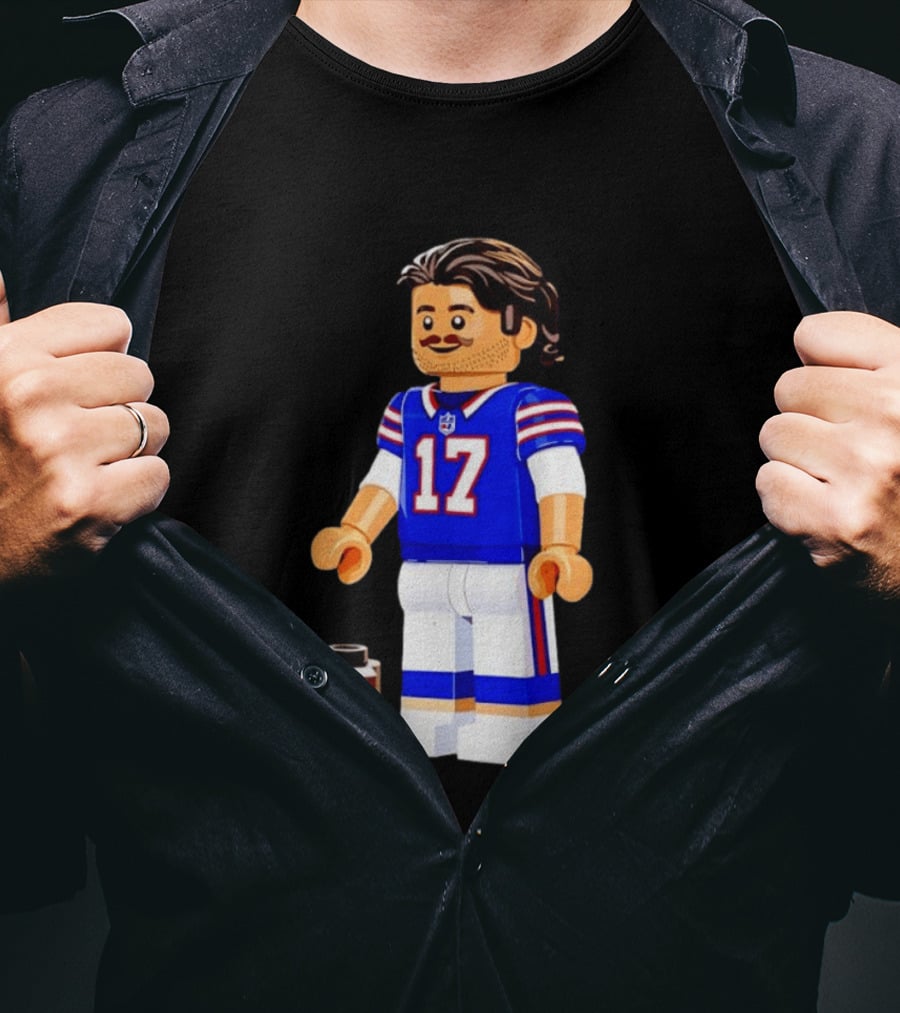 Lego Josh Allen Buffalo Bills 17 Quarterback Minifigure Football Fan Collectible T-Shirt
