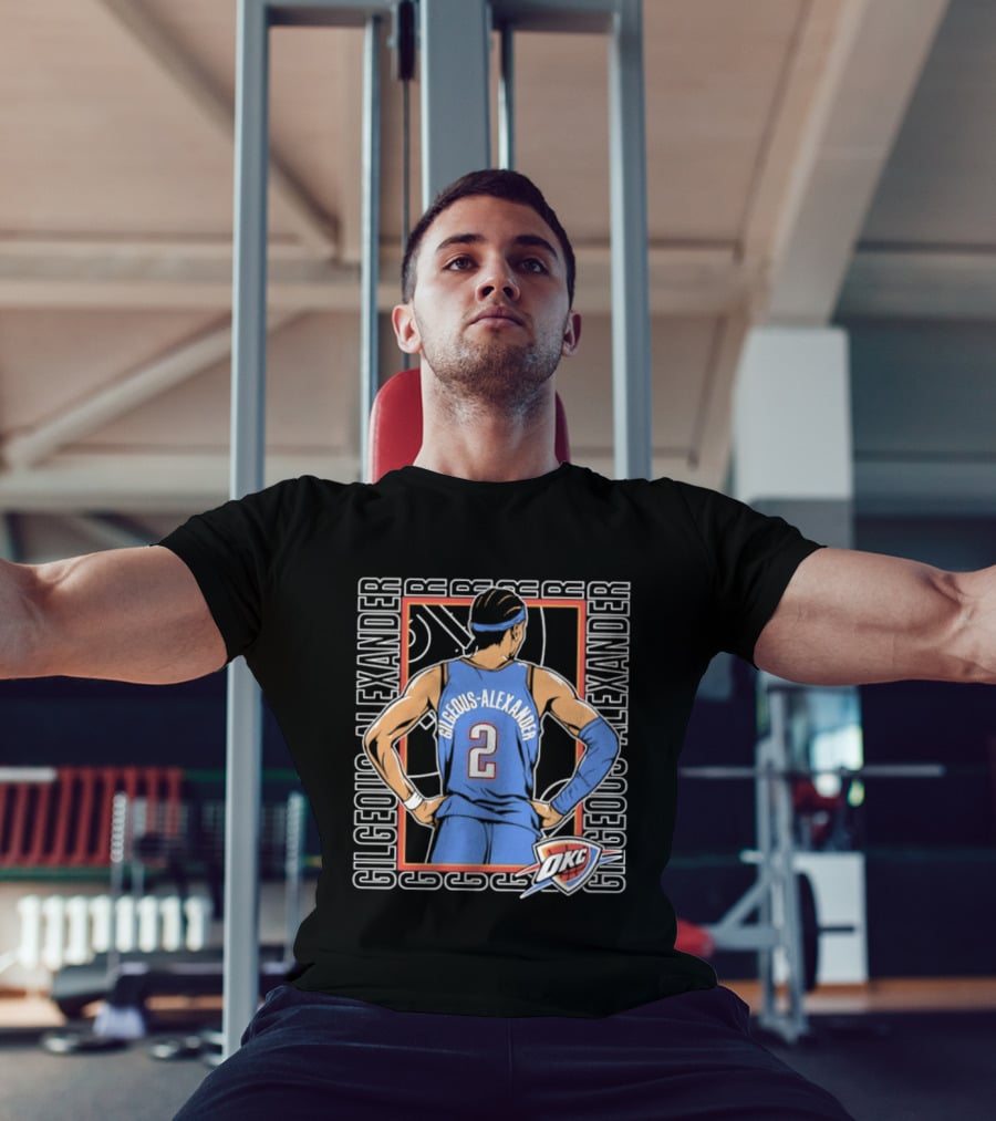 Shai Gilgeous Alexander Oklahoma City Thunder Number 2 Player Pose Repeat T-Shirt