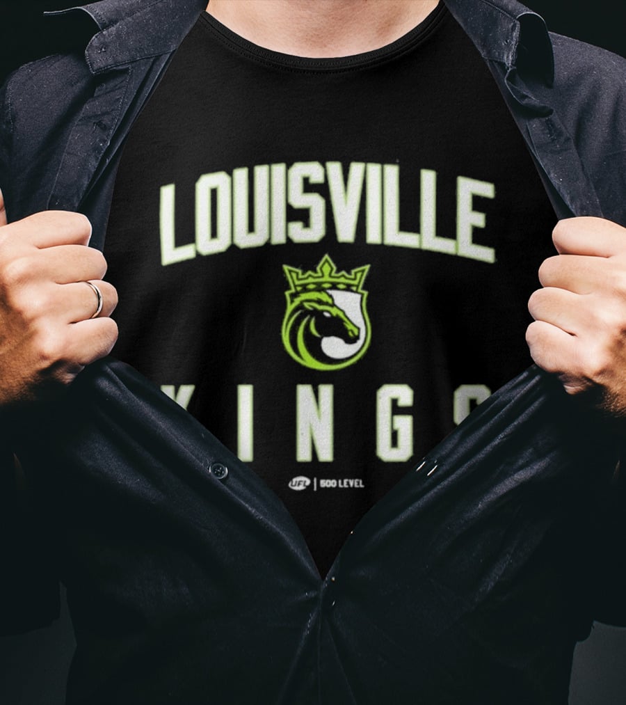 Louisville Kings UFL High Level Green Block Letters T-Shirt