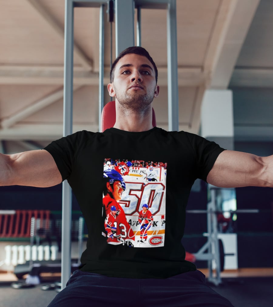 Montreal Canadiens Cole Caufield 50 Goals Celebration 2026 T-Shirt