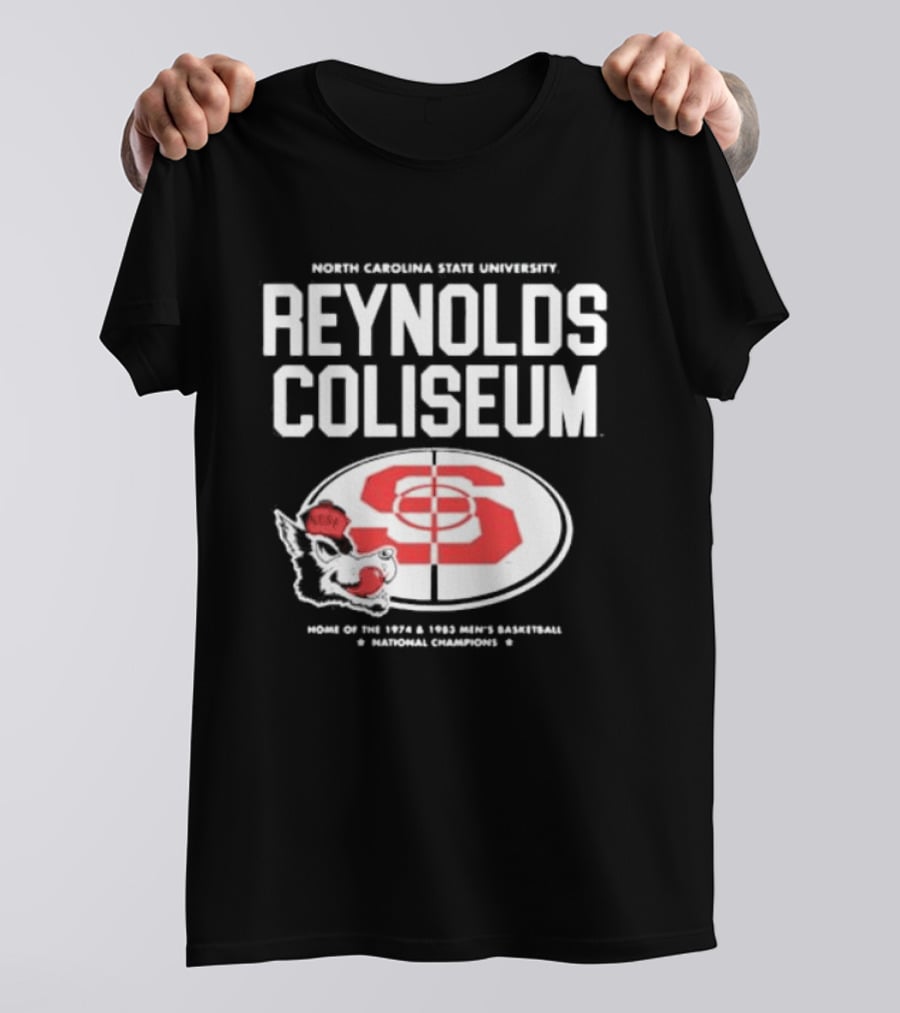 NC State University Reynolds Coliseum Home Of 1983 NCAA Men's Basketball Champions T-Shirt