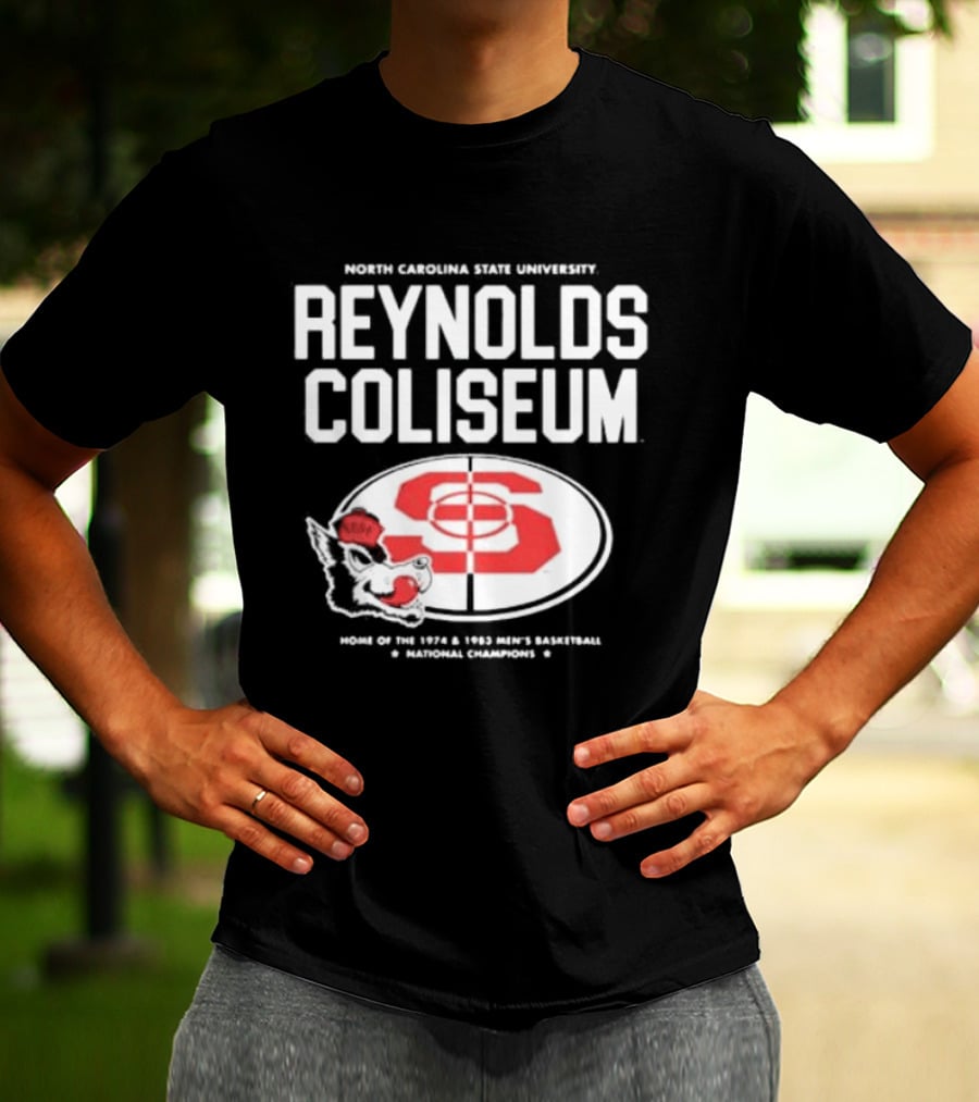 NC State University Reynolds Coliseum Home Of 1983 NCAA Men's Basketball Champions T-Shirt
