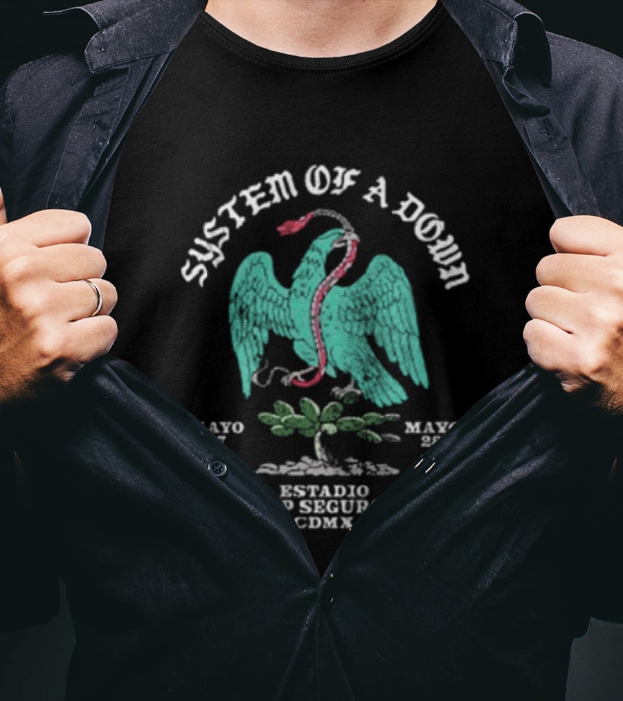 System Of A Down Mexico 2026 Estadio GNP Seguros Serpent Eagle Event May 27 28 CDMX T-Shirt